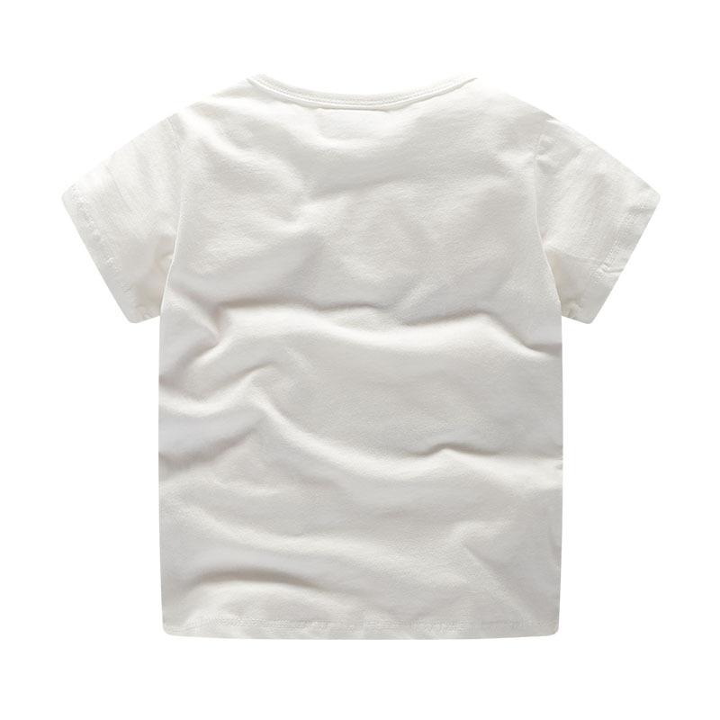Little lion print round neck cartoon short sleeve T-shirt