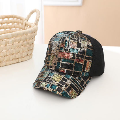 Summer Colorful Sequin Stitching Children's Mesh Cap
