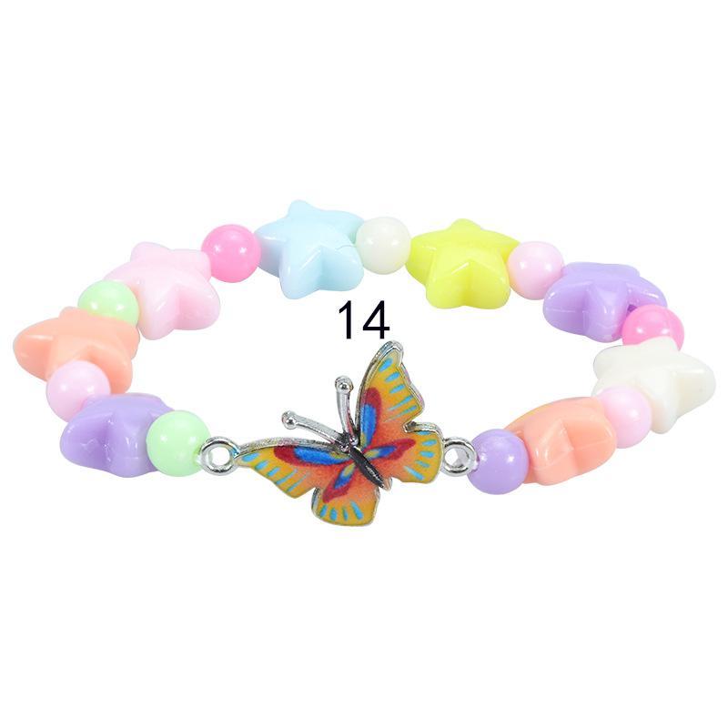 Children's Colorful Beaded Bracelet Colorful Butterfly Bracelet