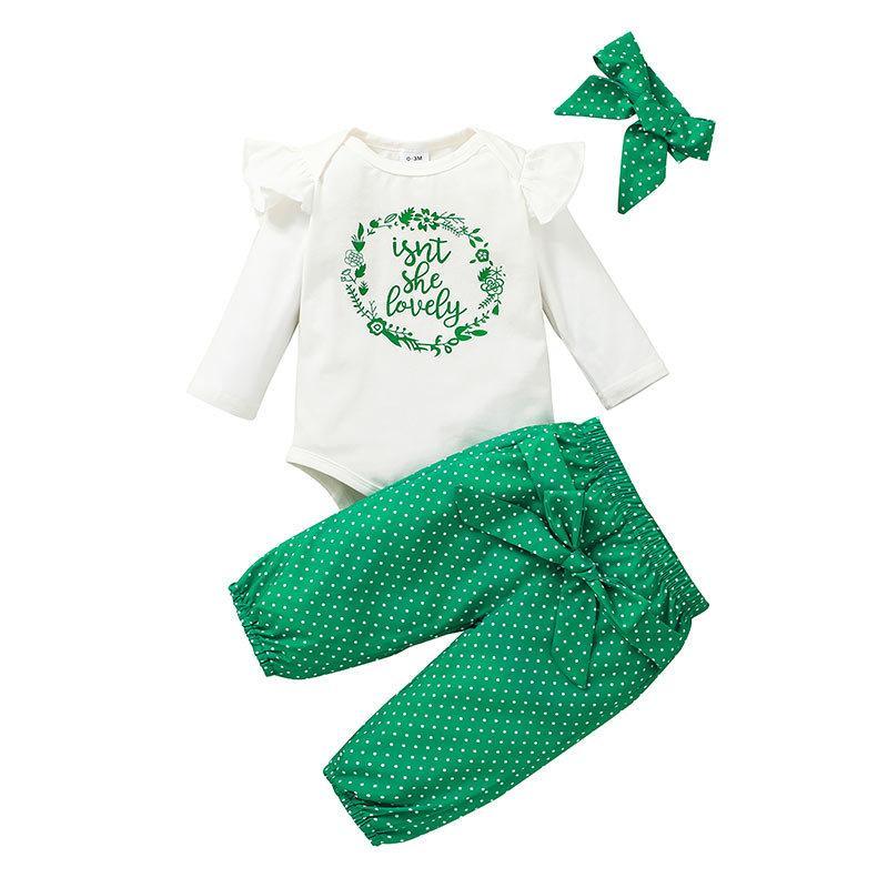 Baby Girl Long Sleeve Jumpsuit 3-piece Set