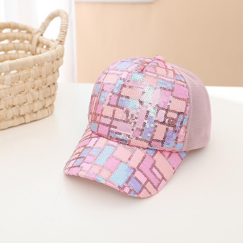 Summer Colorful Sequin Stitching Children's Mesh Cap