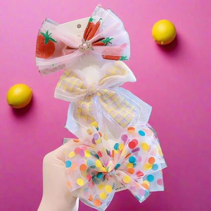 Mesh Bow Children's Hairpin 3pcs/set