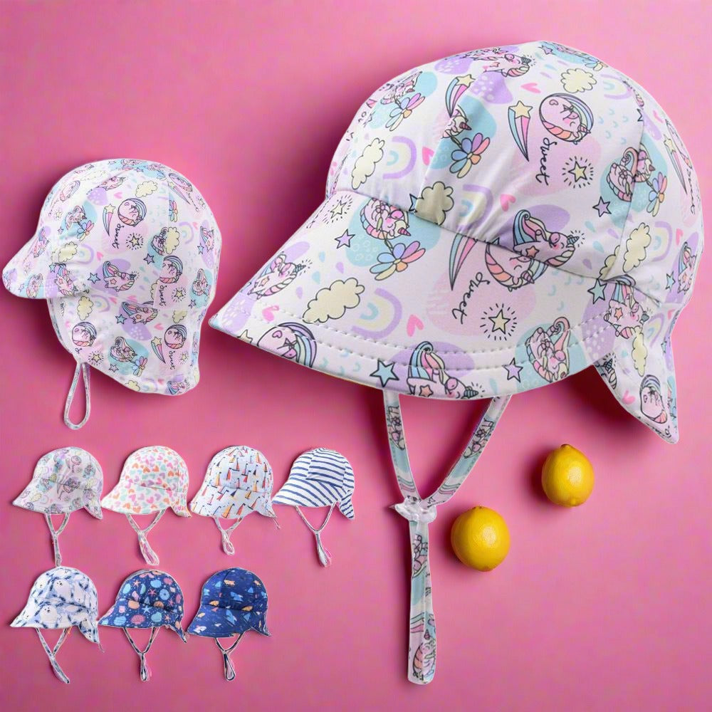 Children's Printed Sun Hat Baby Big Brimmed Sunscreen Hat