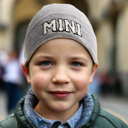 Children's MINI Letter Solid Color Warm Knitted Hat