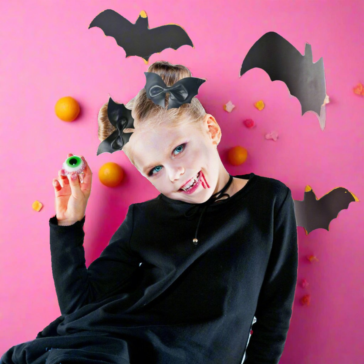 Black Bat Bow Children's Hairpin Halloween Funny Dress Up