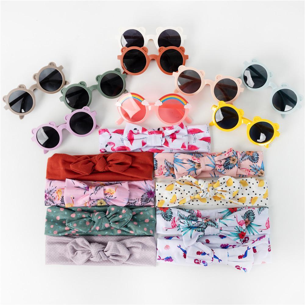 Children's Sunglasses Print Headband Two-Piece Set