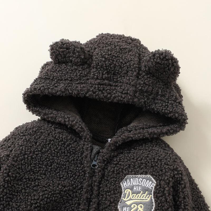 Baby Cartoon Hooded Zipper Shirt