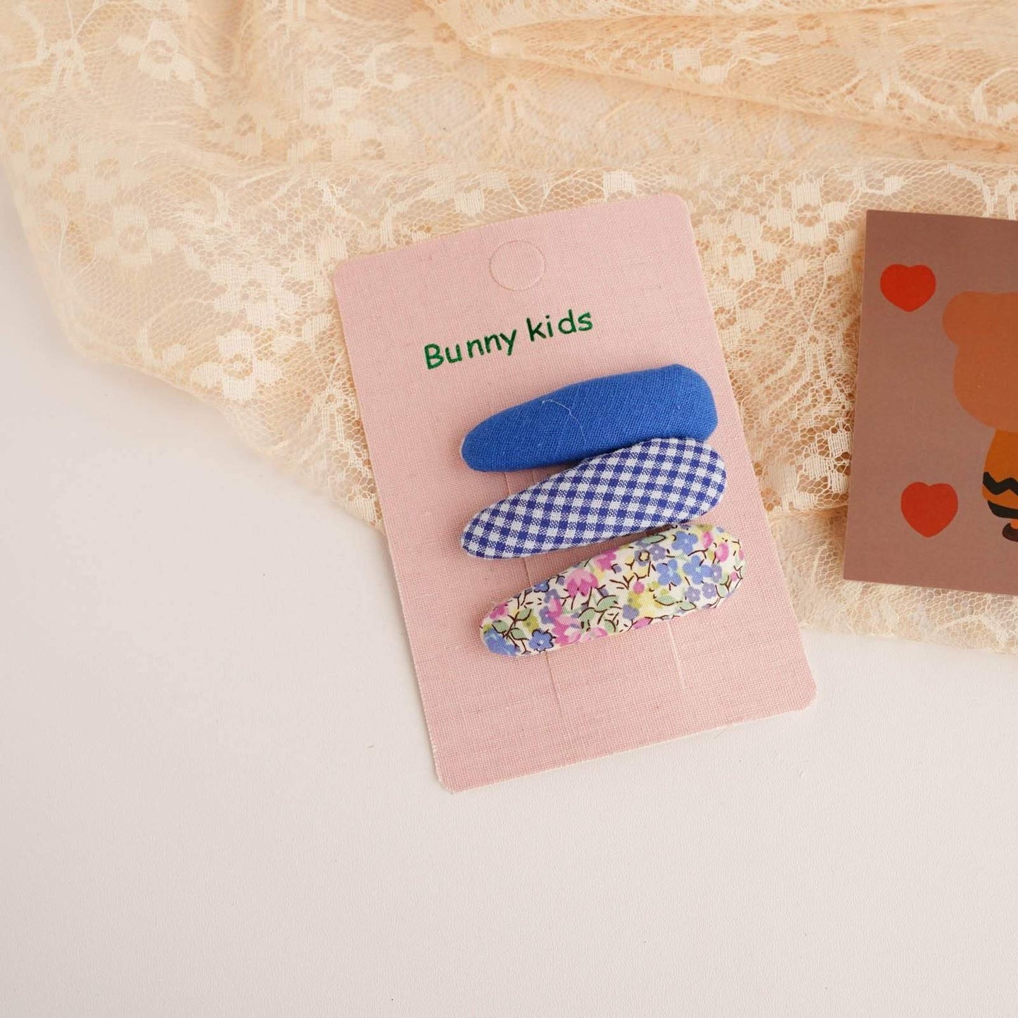 Children's Sponge Hairpin Plaid Floral 3-pack