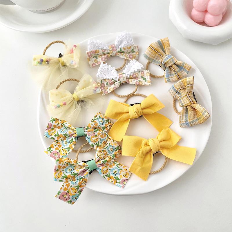 Children's Color Bow Hair Rope High Elasticity