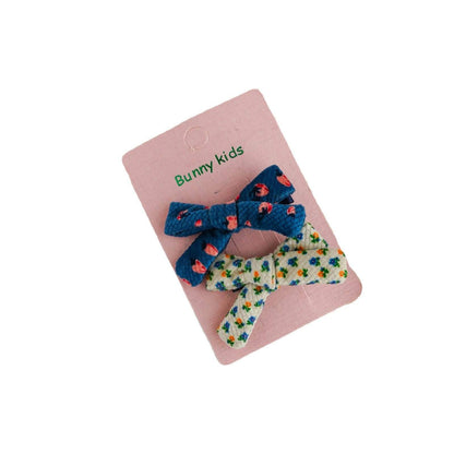 Children's Fabric Bow Floral Hairpin