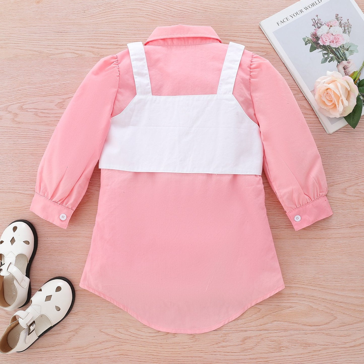 Solid color long sleeved shirt long dovetail coat vest Accessories top