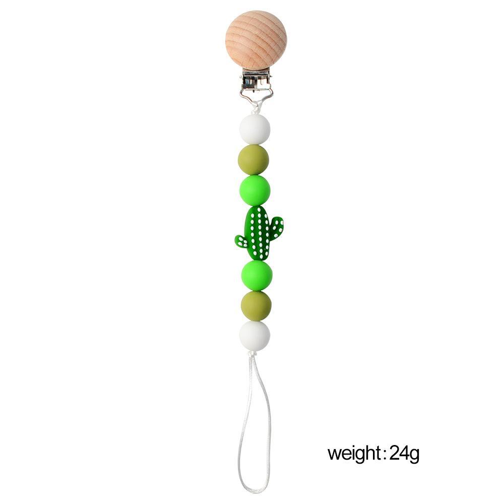 Baby Handmade Wooden Nipple Clip Silicone Anti-drop Chain