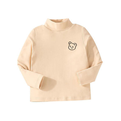 Girl's Half High Neck Long Sleeve Top