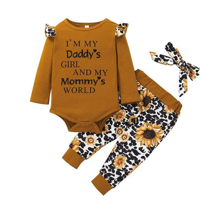 Children's Clothing Letter Long Sleeve Ha Clothes Pants Set Two-piece Set