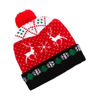 Christmas Decorations Adult Children's Luminous Knitted Christmas Hat