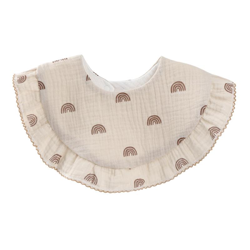 Baby Unisex Rainbow Love heart Polka dots Print Baby Bibs
