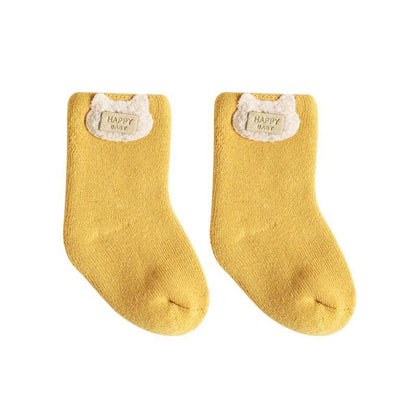Baby Cartoon Thickened Terry Warm Tube Socks | 3pair/bag