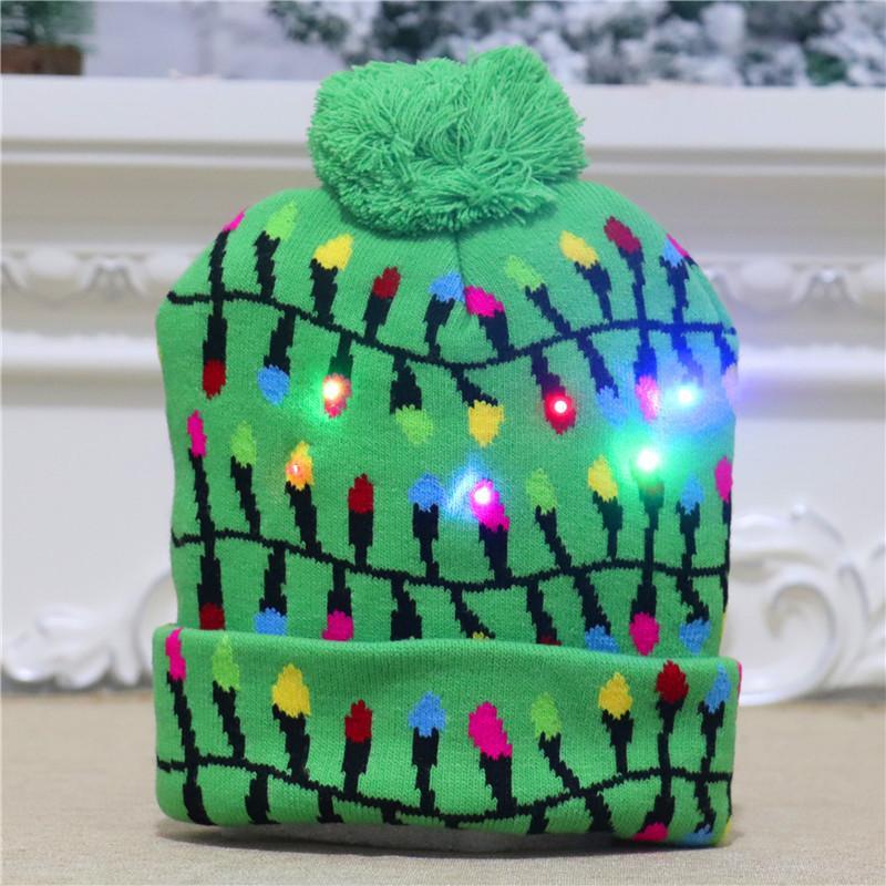 Christmas Decorations Adult Children's Luminous Knitted Christmas Hat
