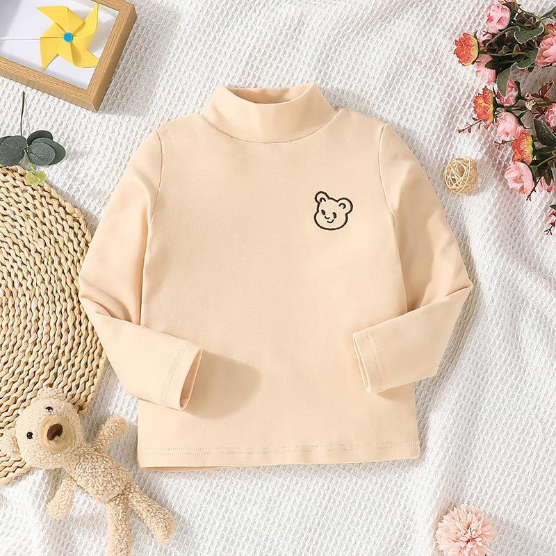 Girl's Half High Neck Long Sleeve Top