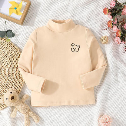Girl's Half High Neck Long Sleeve Top