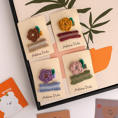 Children's Plush Flower Hairpin
