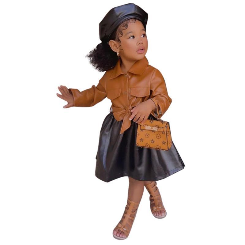Girls' Kids Faux Leather Dress