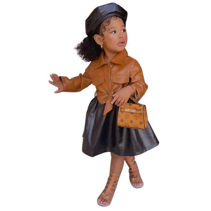Girls' Kids Faux Leather Dress