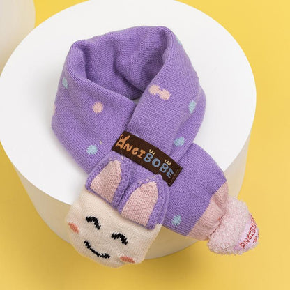 Cartoon Children's Warm Knit Hat Scarf