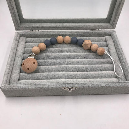 Baby Wooden Pacifier Clip Teether Anti-falling Chain
