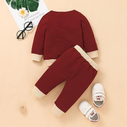 Children's Pullover Long Sleeve Pants Two-Piece Set