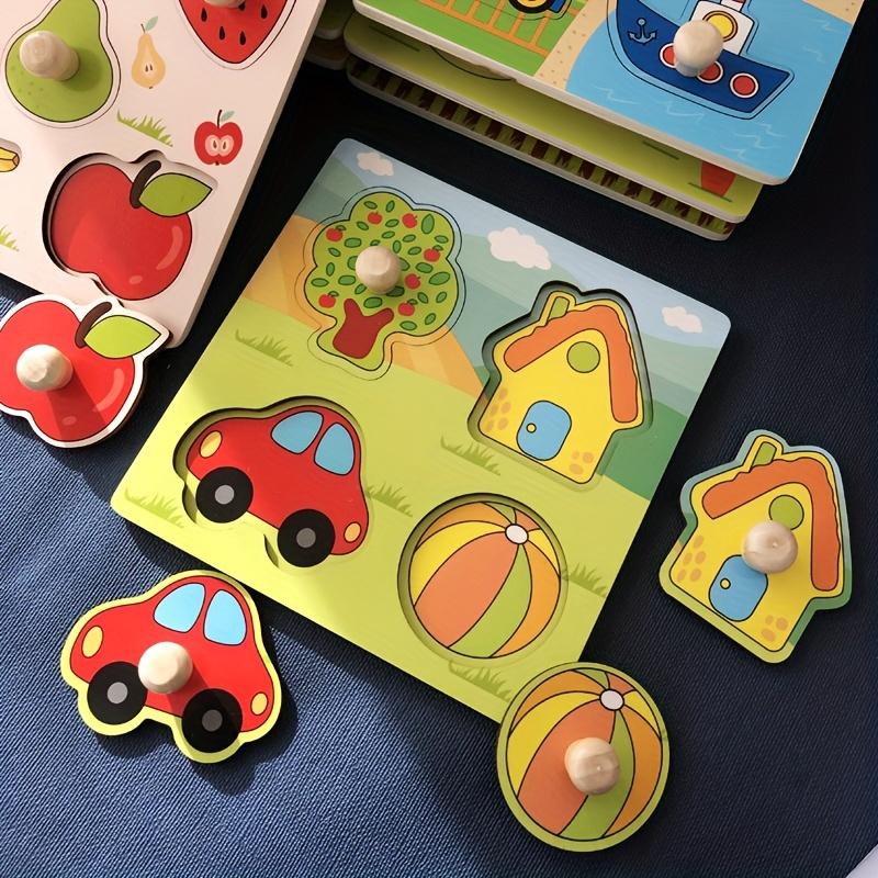 4Pcs/Set Children's Hand Scratching Board 3D Puzzle Wooden Toys