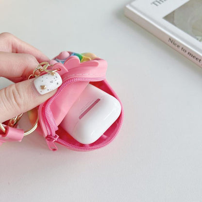 Cartoon Silicone Mini Bag Rabbit Pendant Keychain