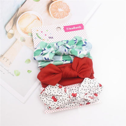 Baby Hair Band Three-piece Printed Headband Children's Bow