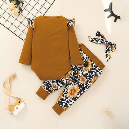 Children's Clothing Letter Long Sleeve Ha Clothes Pants Set Two-piece Set