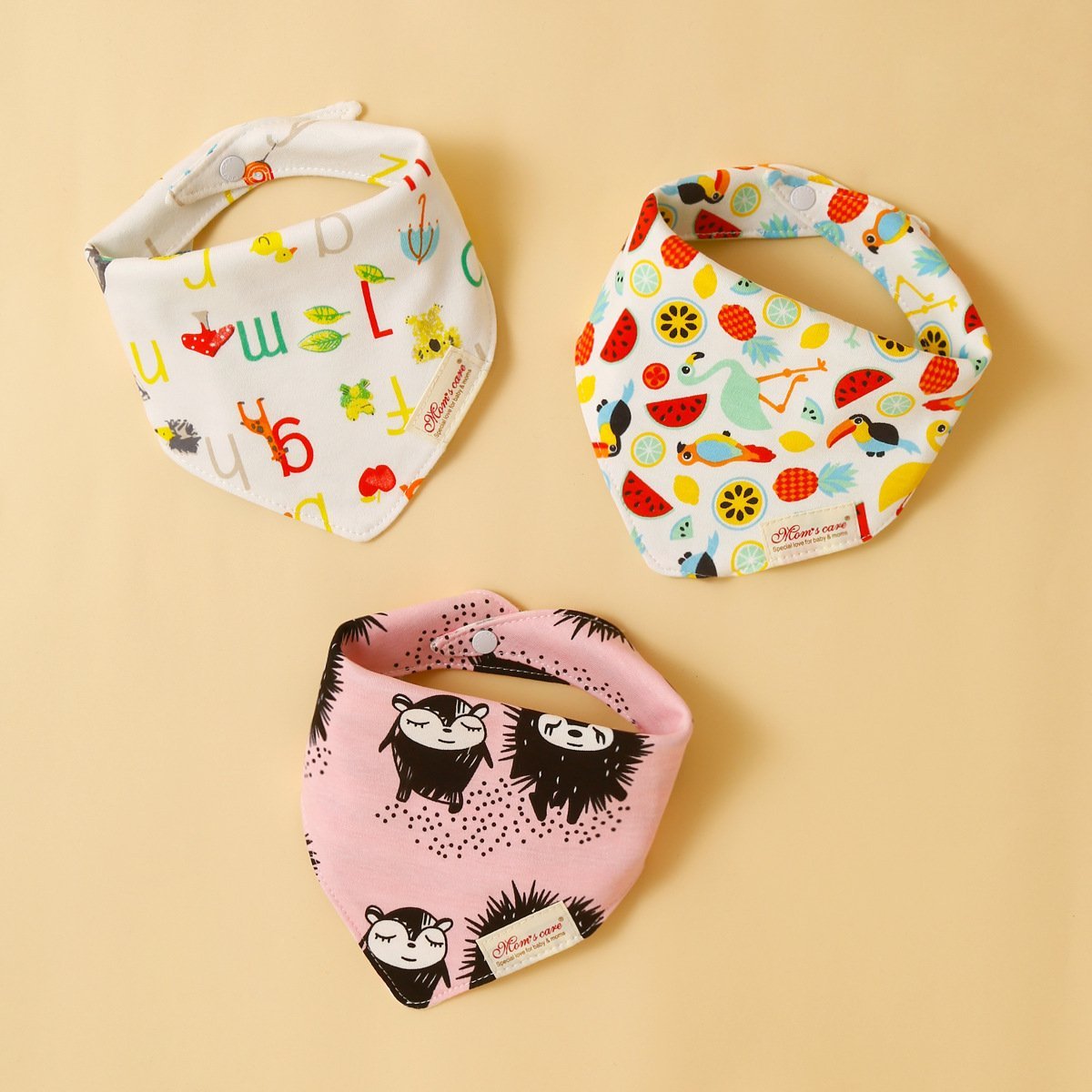 3pcs/set Baby Triangle Bib Saliva towel