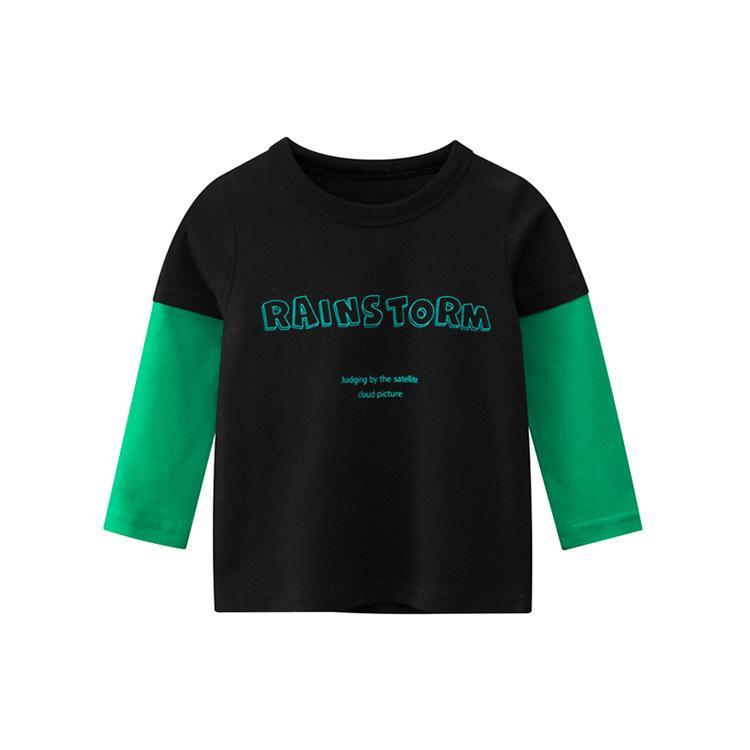 Children's Fake Two-Piece Long Sleeve Crewneck Tee