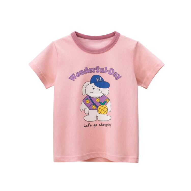 Children's half sleeve cartoon printed top