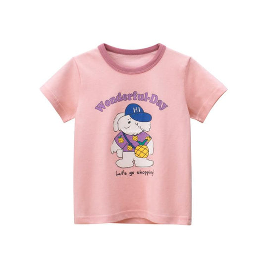 Children's half sleeve cartoon printed top