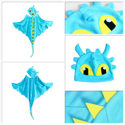 Dinosaur Cape Hat Mask Children Dress Up Halloween Cosplay