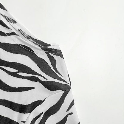 Girls Casual Zebra Long Sleeve Loose Suit