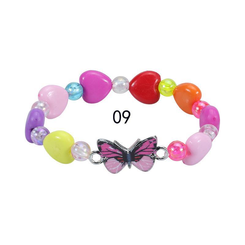 Children's Colorful Beaded Bracelet Colorful Butterfly Bracelet