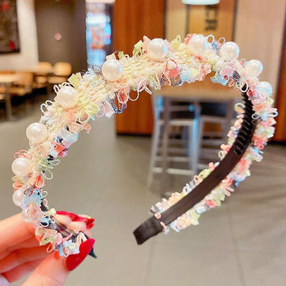 Girl's Hair Hoop Mesh Cartoon Broken Hair Clip Headdress