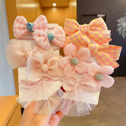 Children's Hair Ring Mesh Bow Set Head Flower
