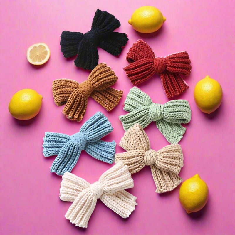 Children's Wool Bow Hairpin