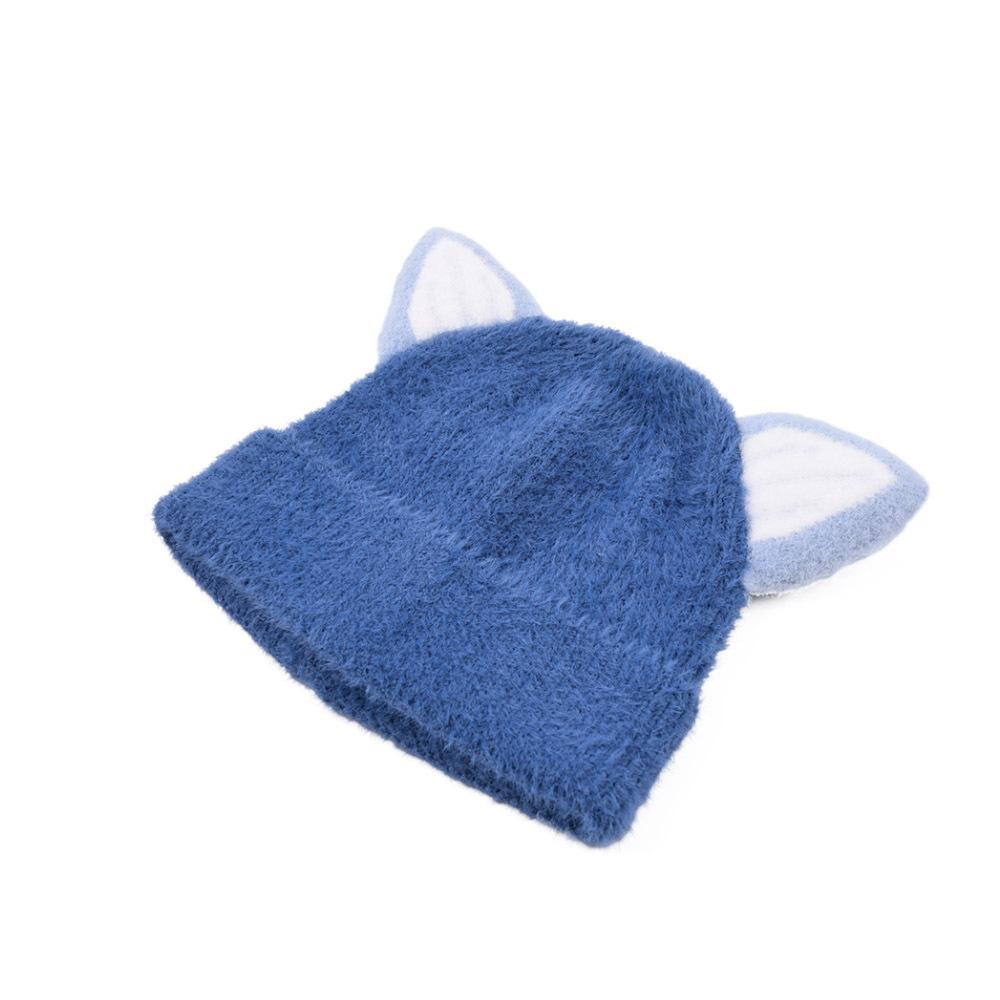 Cartoon Children's Cat Ear Knitted Hat Warm Plush Hat