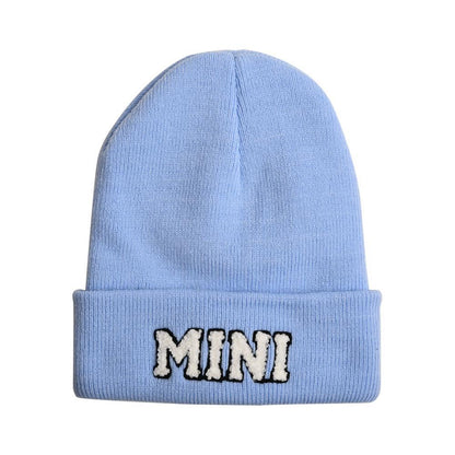 Children's MINI Letter Solid Color Warm Knitted Hat