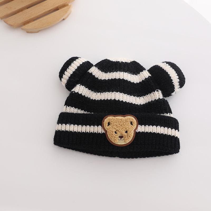 Striped Bear Kids Knit Hat