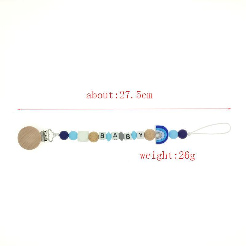 Beech Silicone Pacifier clip Baby Teether Toy Anti-lost Chain