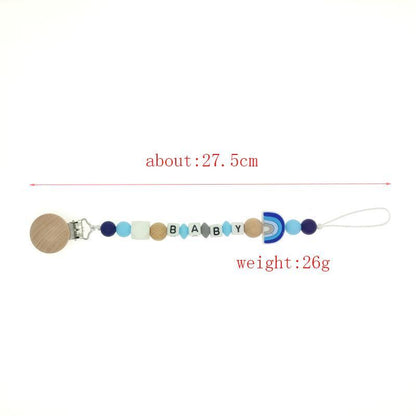 Beech Silicone Pacifier clip Baby Teether Toy Anti-lost Chain