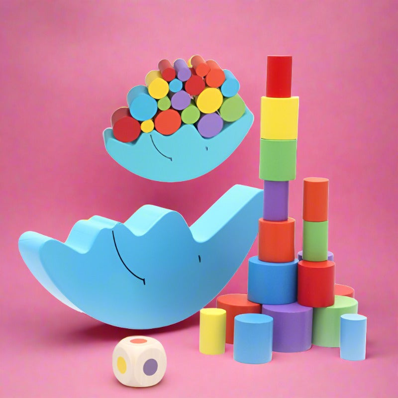 Moon Balance Toy Wooden Assembled Building Blocks